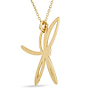 14k Yellow Gold Polished Dragonfly Necklace