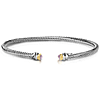 Phillip Gavriel Sterling Silver Pink Amethyst Cable Slender Cuff Bangle Bracelet