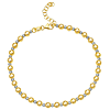 14k Two-Tone Gold Diamond Cut Bead Bracelet 8in