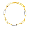 14k Yellow Gold .96 ct tw Diamond Paper Clip Bracelet