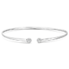 14k White Gold .14 ct tw Diamond Cluster Cuff Bangle Bracelet