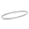 14k White Gold .15 ct tw Diamond Tubogas Bangle Bracelet