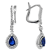 14k White Gold 1 ct tw Pear Sapphire Halo Stud Earrings with Diamonds