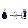14k White Gold 1 ct tw Pear Sapphire Stud Earrings with Diamonds