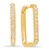 14k Yellow Gold .37 ct tw Diamond Rectangular Hoop Earrings