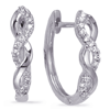 14k White Gold 0.13 ct tw Diamond Twist Infinity Hoop Earrings