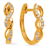 14k Yellow Gold 0.13 ct tw Diamond Twist Infinity Hoop Earrings