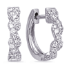 14k White Gold .27 ct tw Diamond Twist Hoop Earrings