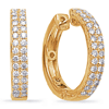 14k Yellow Gold 0.75 ct tw Double Row Diamond Hoop Earrings