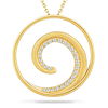 14k Yellow Gold .18 ct tw Diamond Wave Necklace