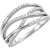 14kt White Gold 1/4 ct Diamond Ring with Criss-Cross Design