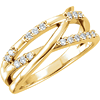 14kt Yellow Gold 1/4 ct Diamond Crossways Ring