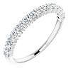 14k White Gold 1/2 ct tw Lab-Grown Diamond Anniversary Band Shared Prongs