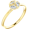 14kt Yellow Gold 1/4 ct tw Diamond Floral Cluster Ring