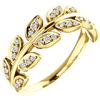 14kt Yellow Gold .25 ct tw Diamond Leaf Ring