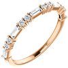 14kt Rose Gold 3/8 ct Diamond Round and Baguette Ring