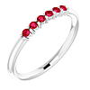 14k White Gold Ruby Six Stone Stackable Ring