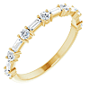 14k Yellow Gold 1/2 ct tw Lab-Grown Round and Baguette Diamond Anniversary Band