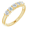 14k Yellow Gold 5/8 ct tw Lab-Grown Diamond Five-Stone Anniversary Ring Shared Prongs