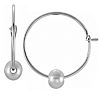 14k White Gold Girls' Freshwater Cultured Pearl Hoop Earrings