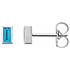 14k White Gold 1/4 ct tw Sky Blue Topaz Bezel-Set Stud Earrings