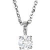 14kt White Gold 1/4 ct Diamond Solitaire 18in Necklace