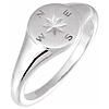 14k White Gold Compass Signet Ring