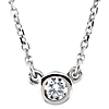 14kt White Gold 1/4 ct Diamond Bezel 18in Necklace