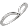 14kt White Gold V Ring