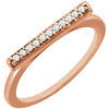 14kt Rose Gold 1/10 ct Diamond Bar Ring