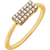 14kt Yellow Gold 1/6 ct Diamond Rectangle Cluster Ring