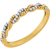 14kt Yellow Gold 1/12 ct Diamond Stackable Rope Ring