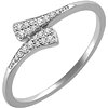 14kt White Gold 1/10 ct Diamond Tapered Bypass Ring