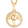 14k Yellow Gold 1/5 ct tw Diamond Tree of Life Necklace