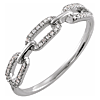 14k White Gold 1/6 ct tw Diamond Chain Link Ring