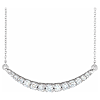 14k White Gold 0.75 ct tw Lab-Grown Diamond Curved Bar Necklace