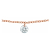 14k Rose Gold 1/6 ct Drilled Diamond Solitaire Necklace