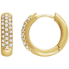 14k Yellow Gold 1/2 ct Diamond Pave Hoop Earrings