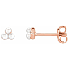 14k Rose Gold Freshwater Cultured Pearl Cluster Stud Earrings