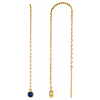 14k Yellow Gold 2/5 ct tw Blue Sapphire Chain Threader Earrings