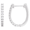 14k White Gold 1/2 ct tw Lab-Grown Diamond Oval Hoop Earrings