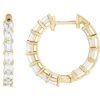 14k Yellow Gold 3 ct tw Lab-grown Diamond Baguette Hoop Earrings Inside Outside