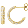 14k Yellow Gold 5/8 ct tw Knife Edge Diamond Hoop Earrings