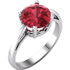 14kt White Gold 2.75 ct Created Ruby Ring with Scroll Design