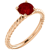 14kt Rose Gold 1.2 ct Chatham Created Ruby Rope Ring