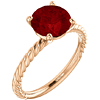 14kt Rose Gold 2 3/4 ct Chatham Created Ruby Rope Ring