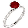 14kt White Gold 1.2 ct Chatham Created Ruby Rope Ring