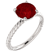 14kt White Gold 2 3/4 ct Chatham Created Ruby Rope Ring