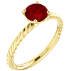 14kt Yellow Gold 1.2 ct Chatham Created Ruby Rope Ring