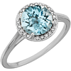 14kt White Gold 2.4 ct Sky Blue Topaz Halo Style Ring with Diamonds